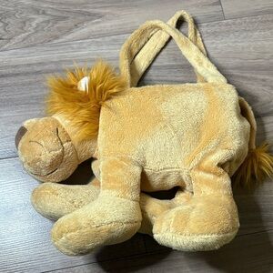 Cuddly Tan Lion Plush Handbag for Kids